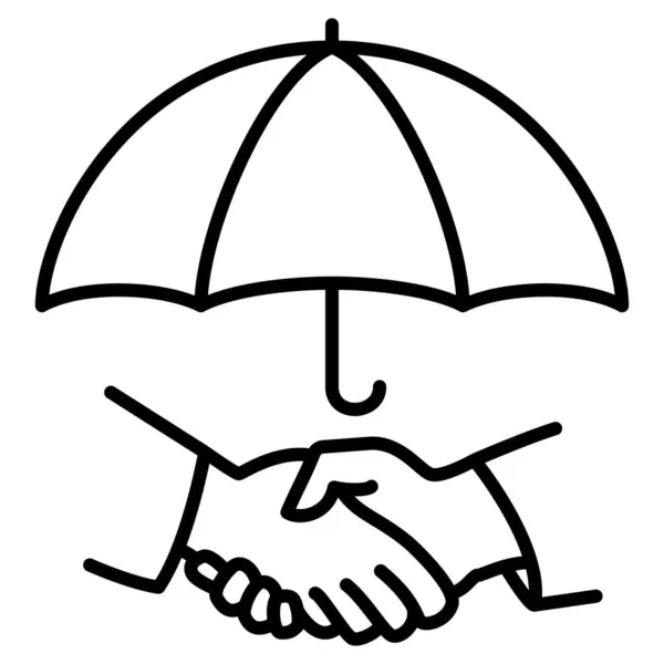 Sécurité Des Transactions Protection Des Entreprises Risque Gestion Parapluie Ouvert — Image vectorielle