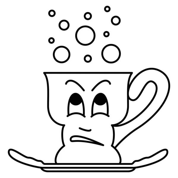 Fashionable Stylish Cup Hot Chocolate Coffee Tea Milk Mug Steam — Stock Vector