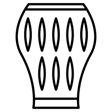 Amforo, vazo, vazo. İçerisi için çamurdan yapılmış bir nesne. Çiçekler için seramik vazo, kuru kompozisyonlar. Vektör simgesi, özet, izole edilmiş.