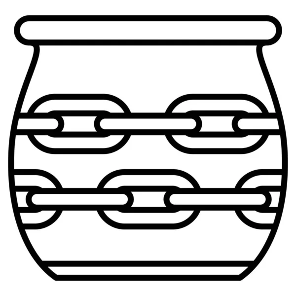 Eine Urne Aus Ton Oder Glas Mit Kettenförmigem Design Vase — Stockvektor