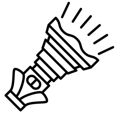 El fenerinin orijinal tasarımı, çiçek taklidi. Gece aydınlatması için bir cihaz. Kamp yapmak için bir araç, dışarı çıkmak için, güvenlik görevlisi, şoför. Vektör simgesi, özet, izole edilmiş