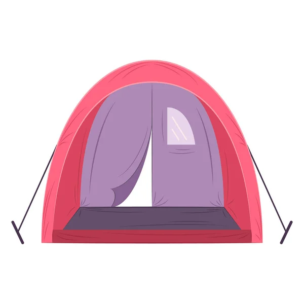 休息のためのオープンテント 雨から避難所 ストレッチマーク キャンプ 外部への旅行とTarpaulin紫色のテント — ストックベクタ