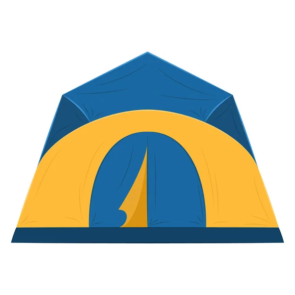 キャンプ スポーツ 観光のための保護テント 休息と睡眠から保護するための大規模なテント ベクトルアイコン フラット — ストックベクタ