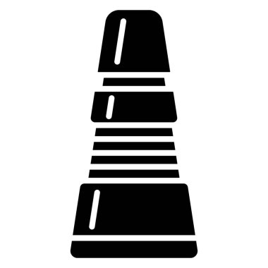 Sıcak ve soğuk için üçgen şeklinde termos. Çizgili eşsiz bir tasarım. Dışarıda yemek ve içmek için termos. Vektör simgesi, kabartma, izole edilmiş