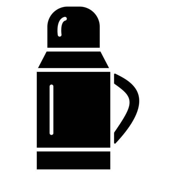 Usual Simple Thermos Eating Drinking Thermos Hot Drinks Vector Icon — Stock Vector