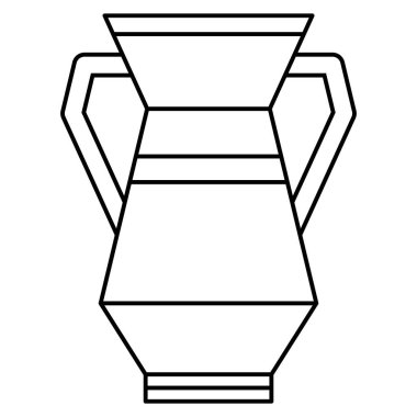Modern bir iç mekan için moda seramik vazo. Çömlek, vazo. Vektör simgesi, özet, izole edilmiş