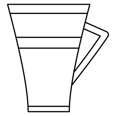 Üçgen saplı seramik sofra takımı. Kil vazo, amforo, vazo. İç dekorasyon. Vektör simgesi, özet, izole edilmiş