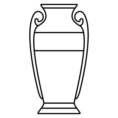 Yunan amforasının klasik biçimi. İçerisi için seramik vazo. Çamurdan yapılmış bir vazo. Vektör simgesi, özet, izole edilmiş