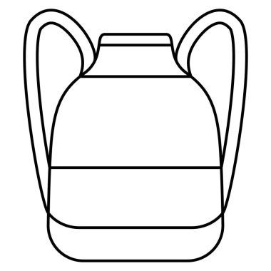 Geniş saplı geniş seramik amfora. Basit bir tasarımı olan kil bir vazo. Vektör simgesi, özet, izole edilmiş