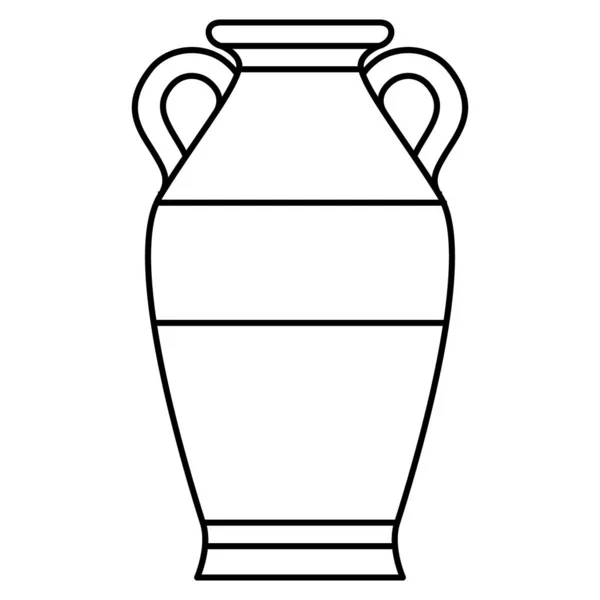 Vase Céramique Spacieux Avec Deux Poignées Rondes Amphore Argileuse Urne — Image vectorielle