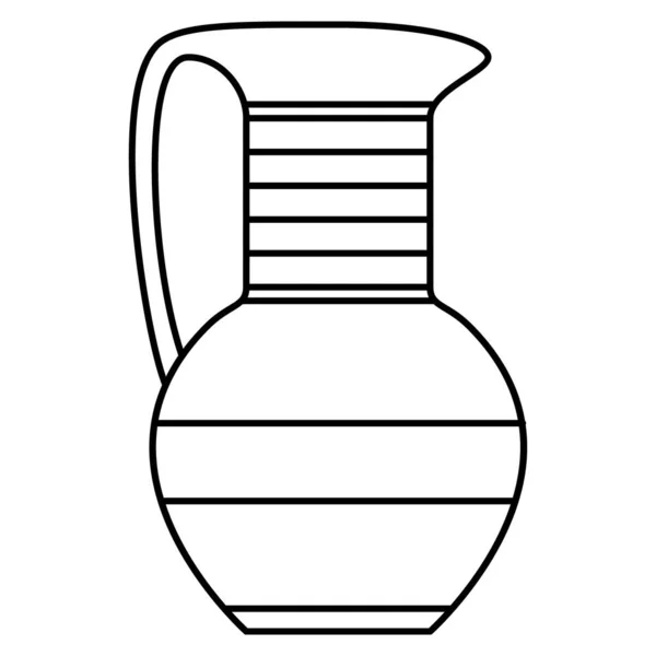 Ένας Έλληνας Αμφορέας Λαβή Αρχαία Κεραμική Από Πηλό Ρίγες Κεραμικό — Διανυσματικό Αρχείο