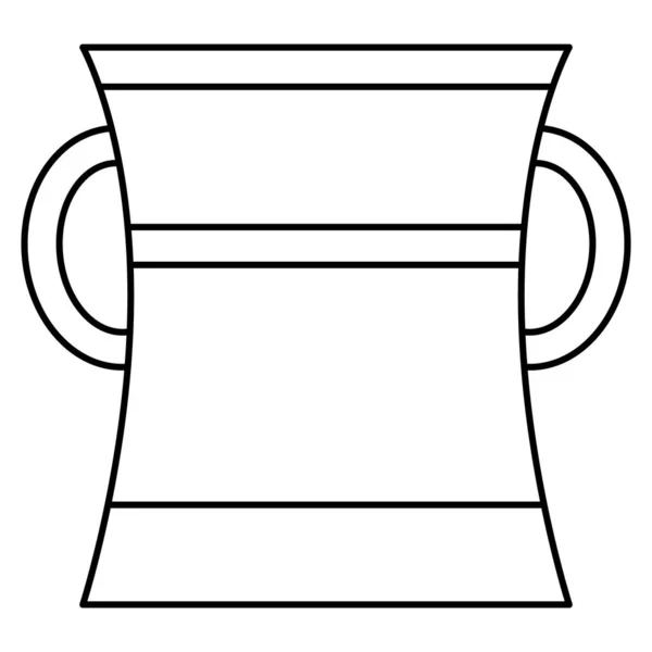 Ceramic Vase Two Semicircular Handles Clay Amphora Urn Unique Design — Stock Vector