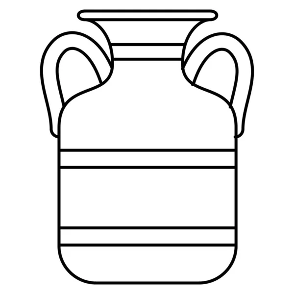 Ampia Anfora Cilindrica Con Due Maniglie Laterali Vaso Ceramica Urna — Vettoriale Stock