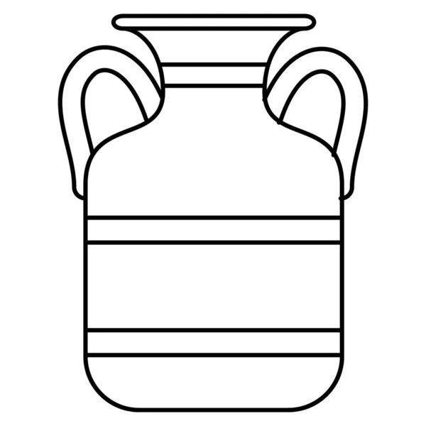 Amplio Ánfora Cilíndrica Con Dos Asas Lado Jarrón Cerámica Urna — Vector de stock