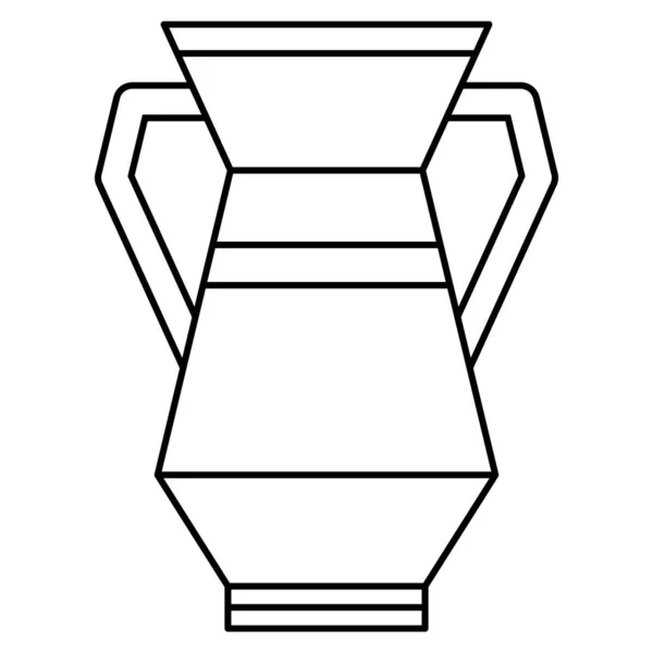 Modny Ceramiczny Wazon Nowoczesnego Wnętrza Garncarstwo Urna Ikona Wektora Zarys — Wektor stockowy
