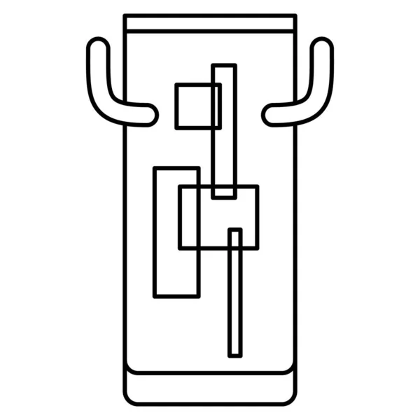 Ορθογώνιο Κυλινδρικό Αγγείο Σχέδιο Αφηρημένα Στοιχεία Εικονίδιο Διανύσματος Περίγραμμα Απομονωμένο — Διανυσματικό Αρχείο