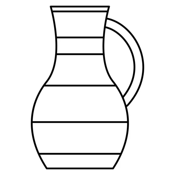 Pot Céramique Classique Avec Rayures Vase Argile Urne Amphore Icône — Image vectorielle
