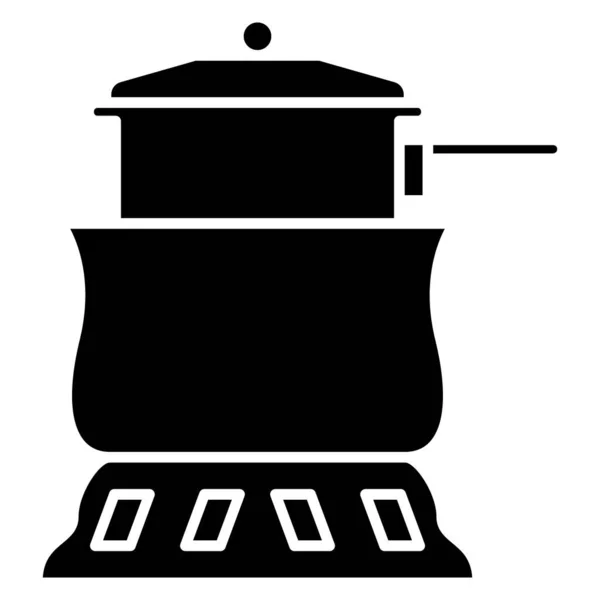 Design Cooking Food Water Bath Pot Fan Tourist Camping Traveling — Stock vektor