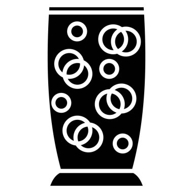 Kesişen daireler dekoru olan bir vazo. Vektör simgesi, kabartma, izole edilmiş