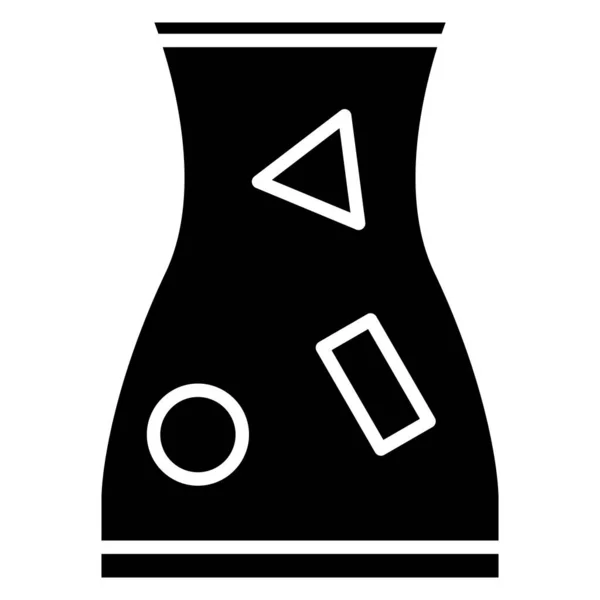 Vase Decor Geometric Shapes Element Interior Vector Icon Glyph Isolated — Vetor de Stock