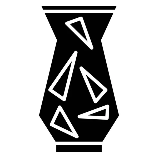 Vaso Urna Ânfora Forma Incomum Com Uma Decoração Triângulos Vaso — Vetor de Stock