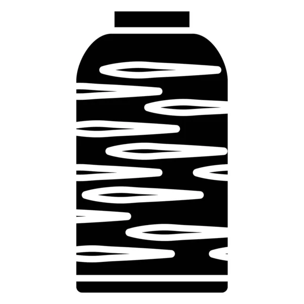 Бутылка Ваза Абстрактным Декором Ваза Форме Цилиндра Векторная Иконка Знак — стоковый вектор