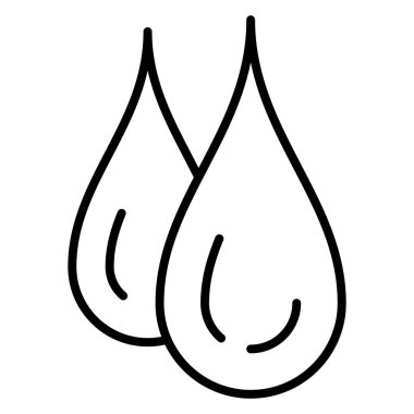 Bir damla yağmur, su, yağ, sıvı. Düşen damlalar. Vektör simgesi, özet, izole edilmiş