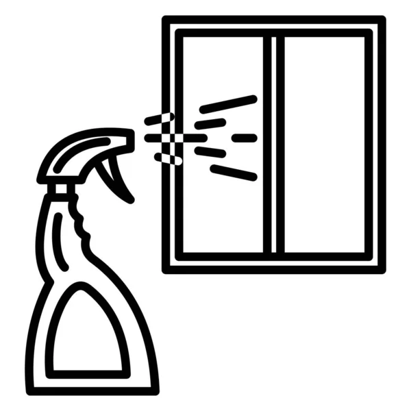 窗户清洁服务 配以喷雾剂洗碗机 矢量图标 — 图库矢量图片