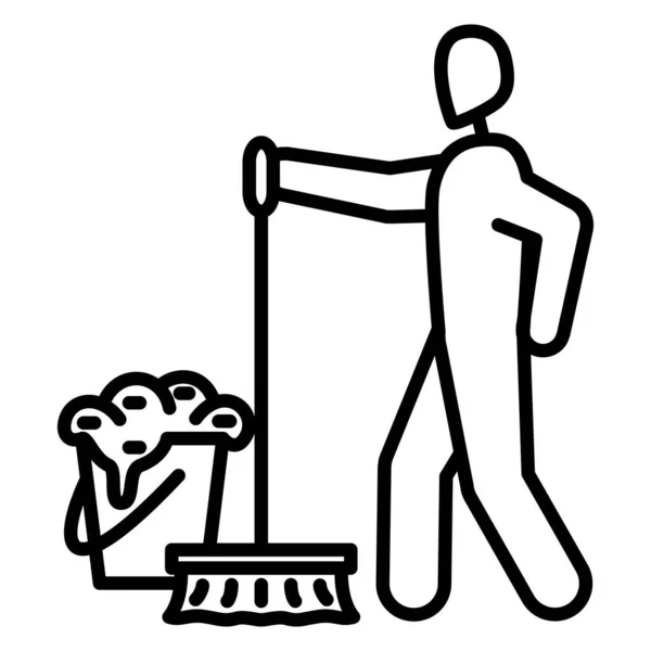 干家务活 打扫卫生 用于家务劳动的库存 矢量图标 — 图库矢量图片