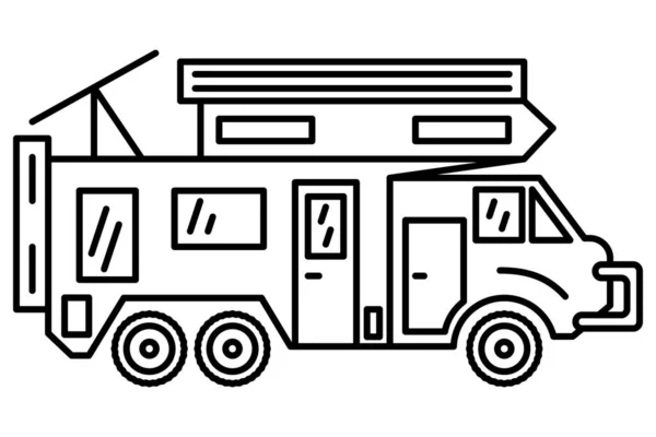 Large Car Van Leisure Travel Family Vehicle Camping Vector Icon — Vetor de Stock