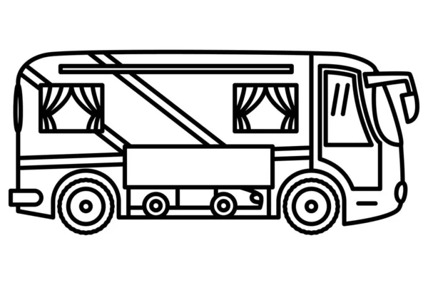 Roomy Bus Passenger Car Motorhome Vehicle Recreation Travel Vector Icon — Stockvektor