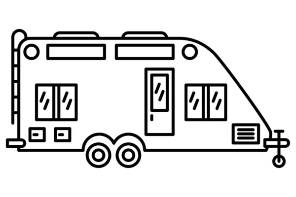 Car Trailer Car Travel Motorhome Vehicle Recreation Camping Glamping Tourism — Stock Vector