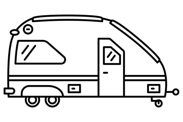 Motorhome Glass Roof Recreational Vehicle Family Camping Traveling Vector Icon — ストックベクタ