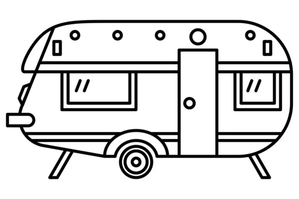 Автомобільний Трейлер Напівкруглою Конструкцією Рекреаційна Машина Сімейні Подорожі Векторна Піктограма — стоковий вектор
