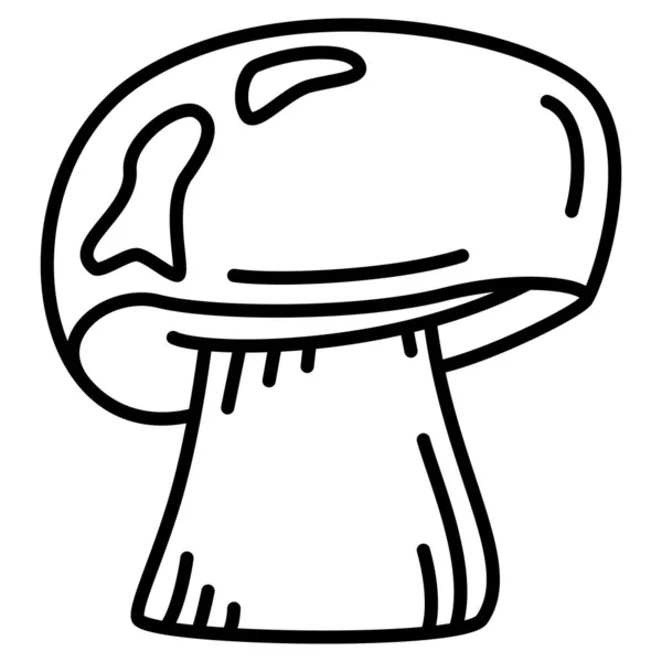 Porcini Large White Mushroom Eating Natural Nutrition Healthy Lifestyle Place — стоковый вектор
