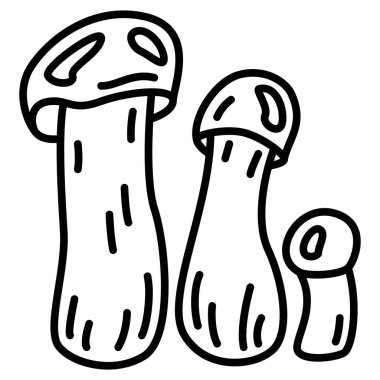 Yenilebilir mantarlar. Miselyum, üç mantar. Turuncu huş kabuğu, portakal kaplamalı cıvata, kırmızı kaplama skaler sapı. Vektör simgesi, çevrimdışı, izole edilmiş