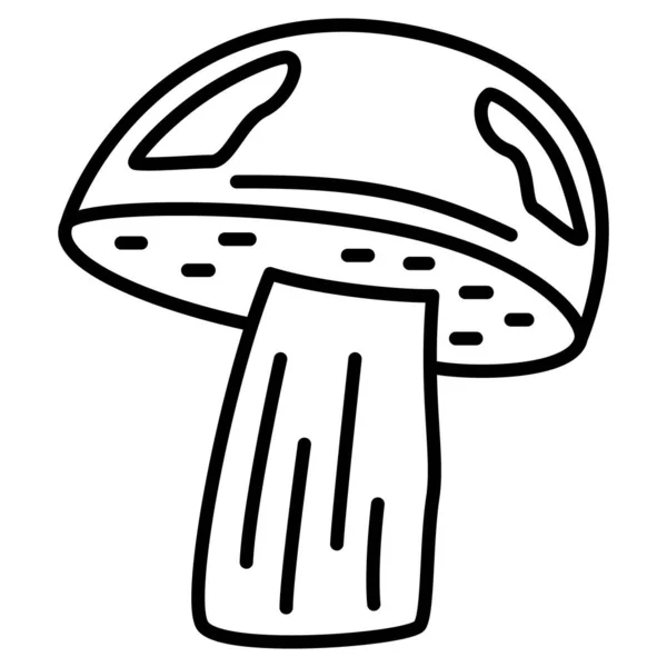 Brown Cap Boletus Large Forest Edible Mushroom Eating Vector Icon — Stock vektor