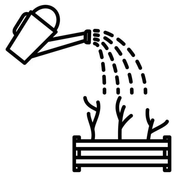 Watering Seedlings Irrigation Care Seedlings Water Pours Watering Can Plants — Wektor stockowy