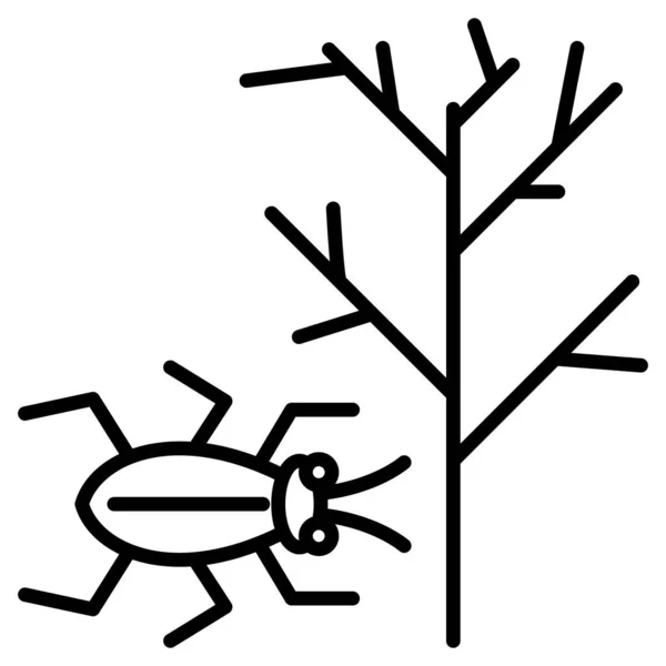 Beetle Tree Leaves Garden Pest Bark Beetle Gardening Agronomy Vector — ストックベクタ