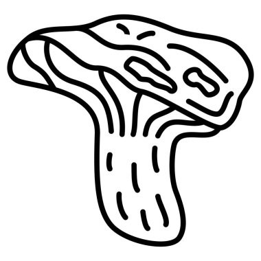 Russule, yenilebilir orman mantarı. Tabaklı büyük bir mantar. Vektör simgesi, özet, izole edilmiş