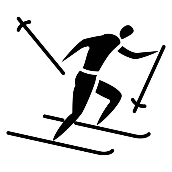 Winter sports. Olympic sports in winter. Skiing, cross-country skiing. Vector icon, glyph, silhouette, isolated