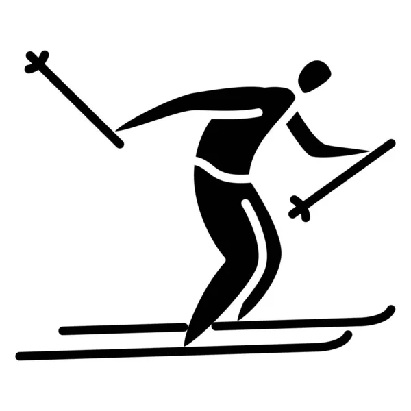 Winter sports. Olympic sports in winter. Skiing, outdoor activities, cross-country skiing, relay race, marathon. Vector icon, glyph, silhouette, isolated
