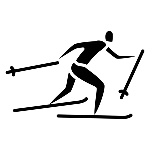 Winter sports. Olympic sports in winter. Skiing, cross-country skiing, relay race, marathon. Vector icon, glyph, silhouette, isolated