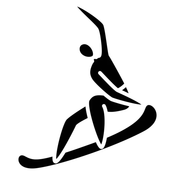 Прыжки Скейтборде Поза Спортсмена Скейтборде Зимние Виды Спорта Олимпийские Виды — стоковый вектор