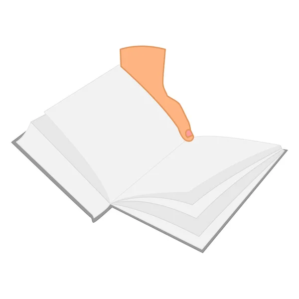 Ein Aufgeschlagenes Buch Seiner Hand Papierseiten Draufsicht Lesen Eines Buches — Stockvektor