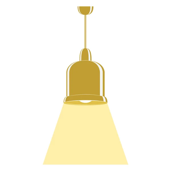 Plafonnier Ombre Moutarde Ombre Avec Faisceau Lumière Matériel Éclairage Élément — Image vectorielle