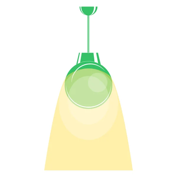 Ceiling Lamp Green Lampshade Spherical Shade Lighting Equipment Element Home — Stock Vector