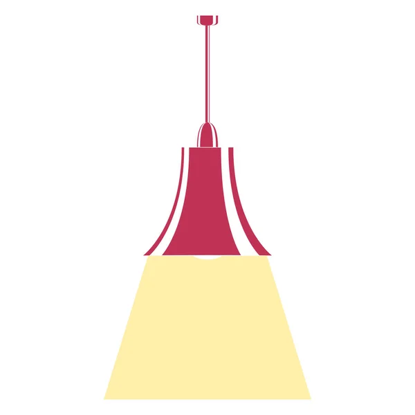Una Lámpara Techo Pantalla Roja Pantalla Con Reflejos Equipo Iluminación — Vector de stock
