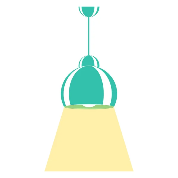 Stropní Lampa Zelený Půlkruhový Odstín Lampy Osvětlovací Zařízení Prvek Domácího — Stockový vektor