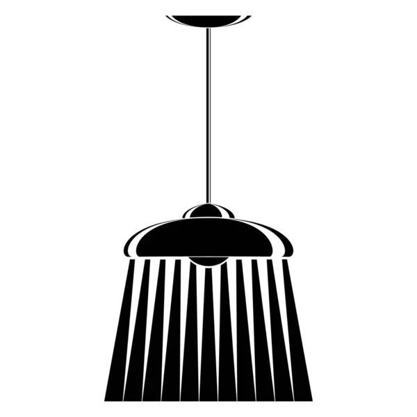 Stropní Lampa Plochý Velký Plafond Pro Silné Osvětlení Jednoduchý Stínítko — Stockový vektor